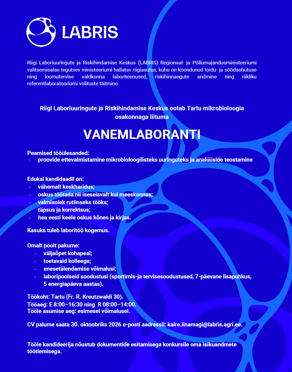 Mikrobioloogia_vanemlaborant_Tartu